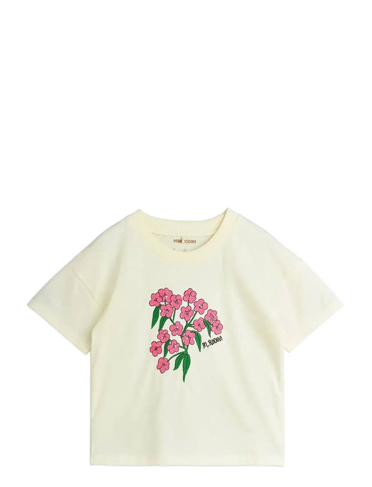 Alpine flowers emb ss tee - OFFWHITE