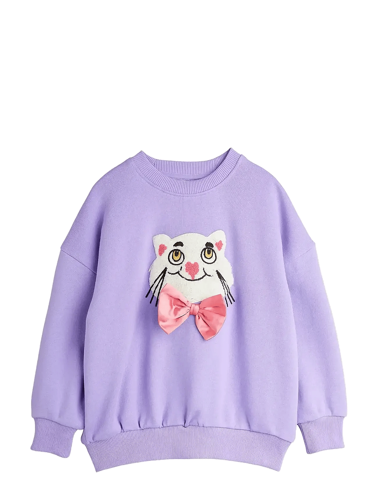 Cat with bowtie chenille sweatshirt