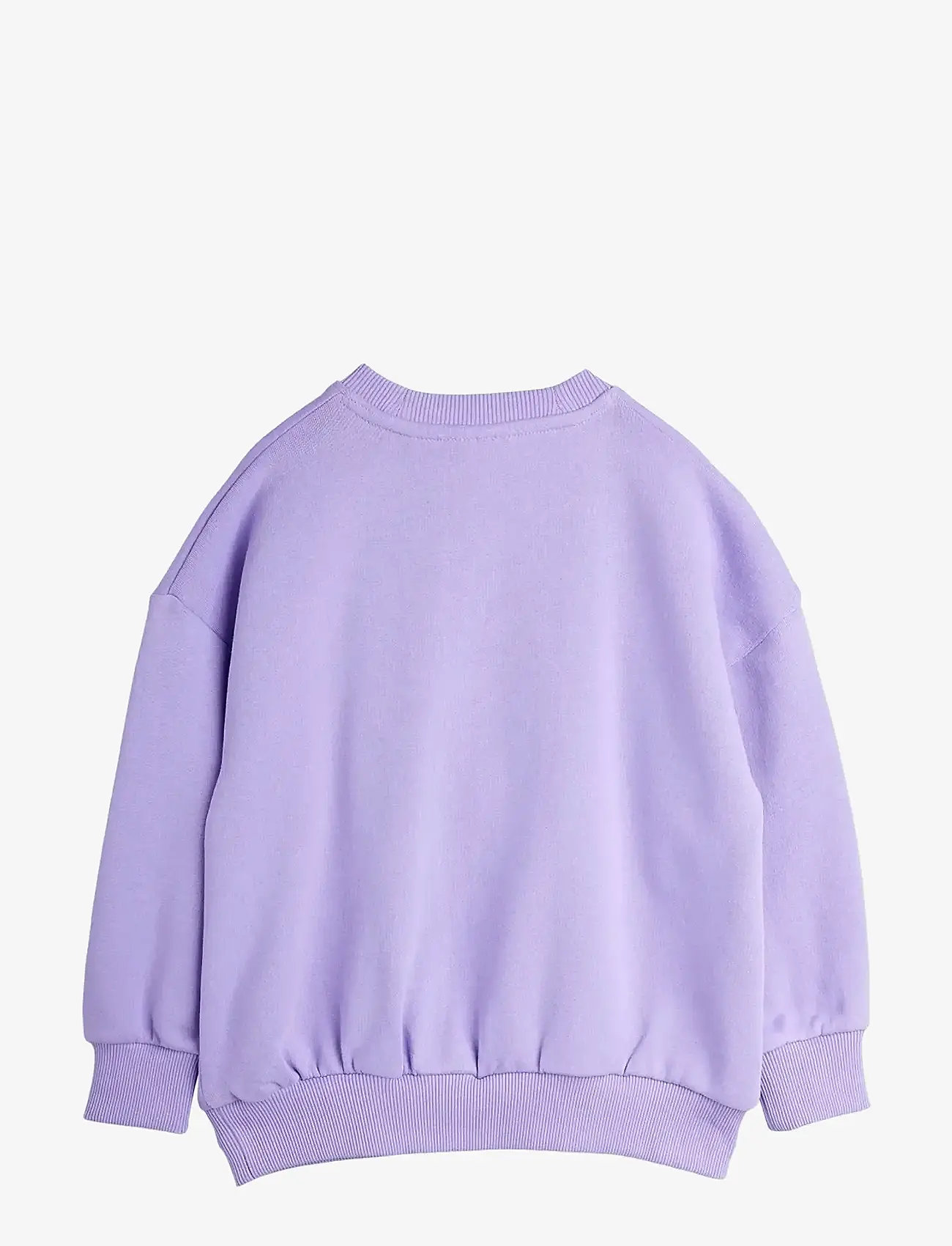 Mini Rodini - Cat with bowtie chenille sweatshirt - sweatshirts - purple - 1