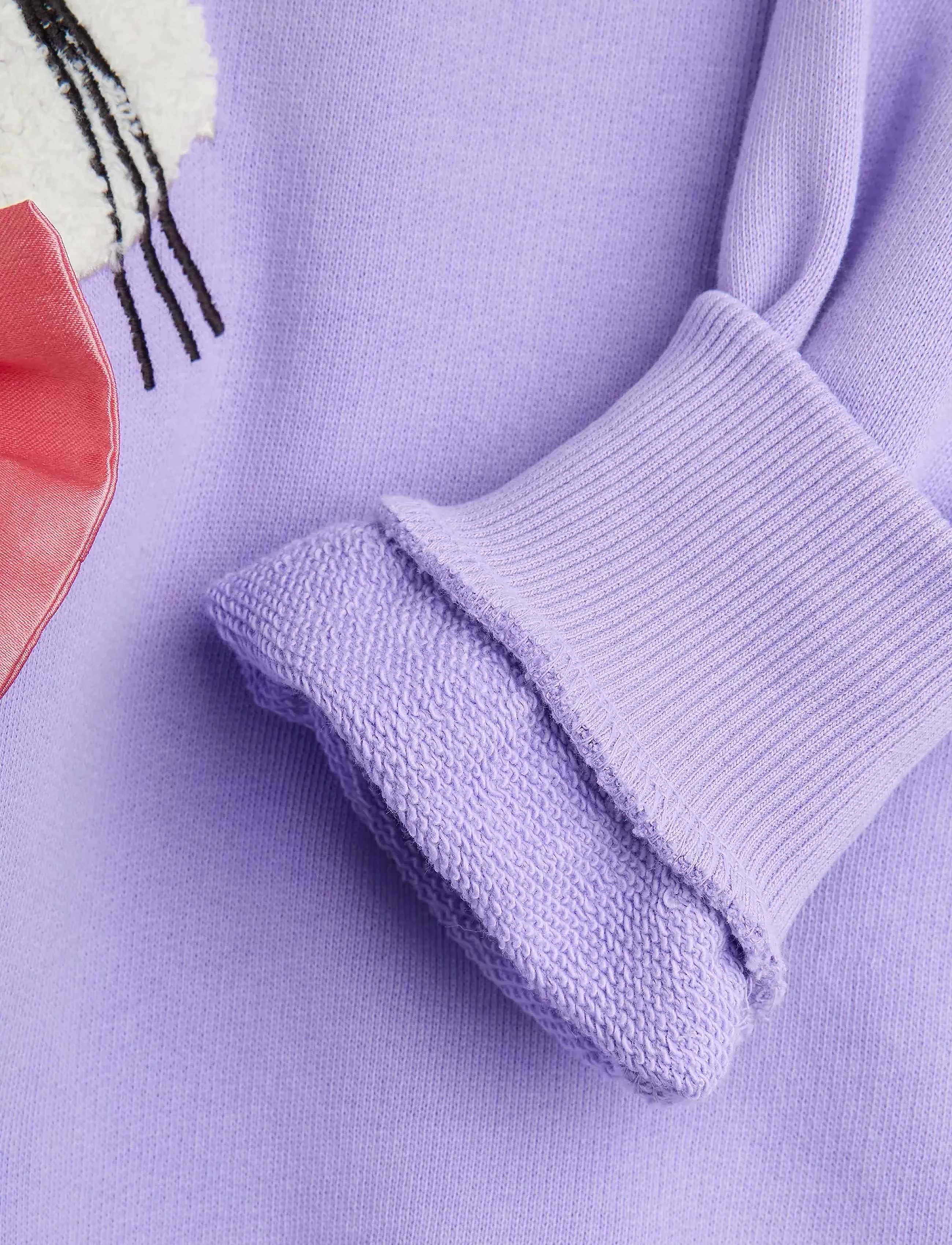 Mini Rodini - Cat with bowtie chenille sweatshirt - sweatshirts - purple - 3
