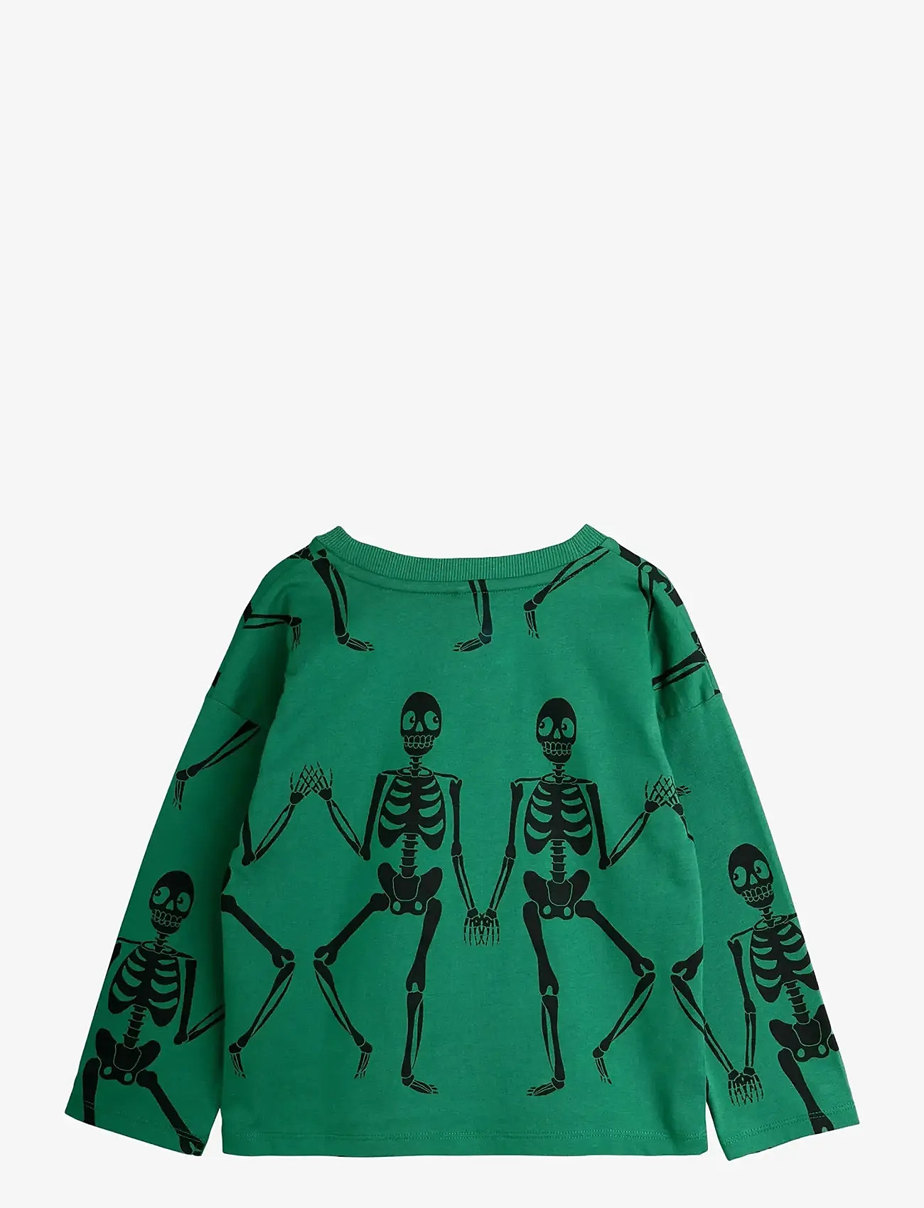 Mini Rodini - Skeleton aop ls tee - autumn clothing - green - 1
