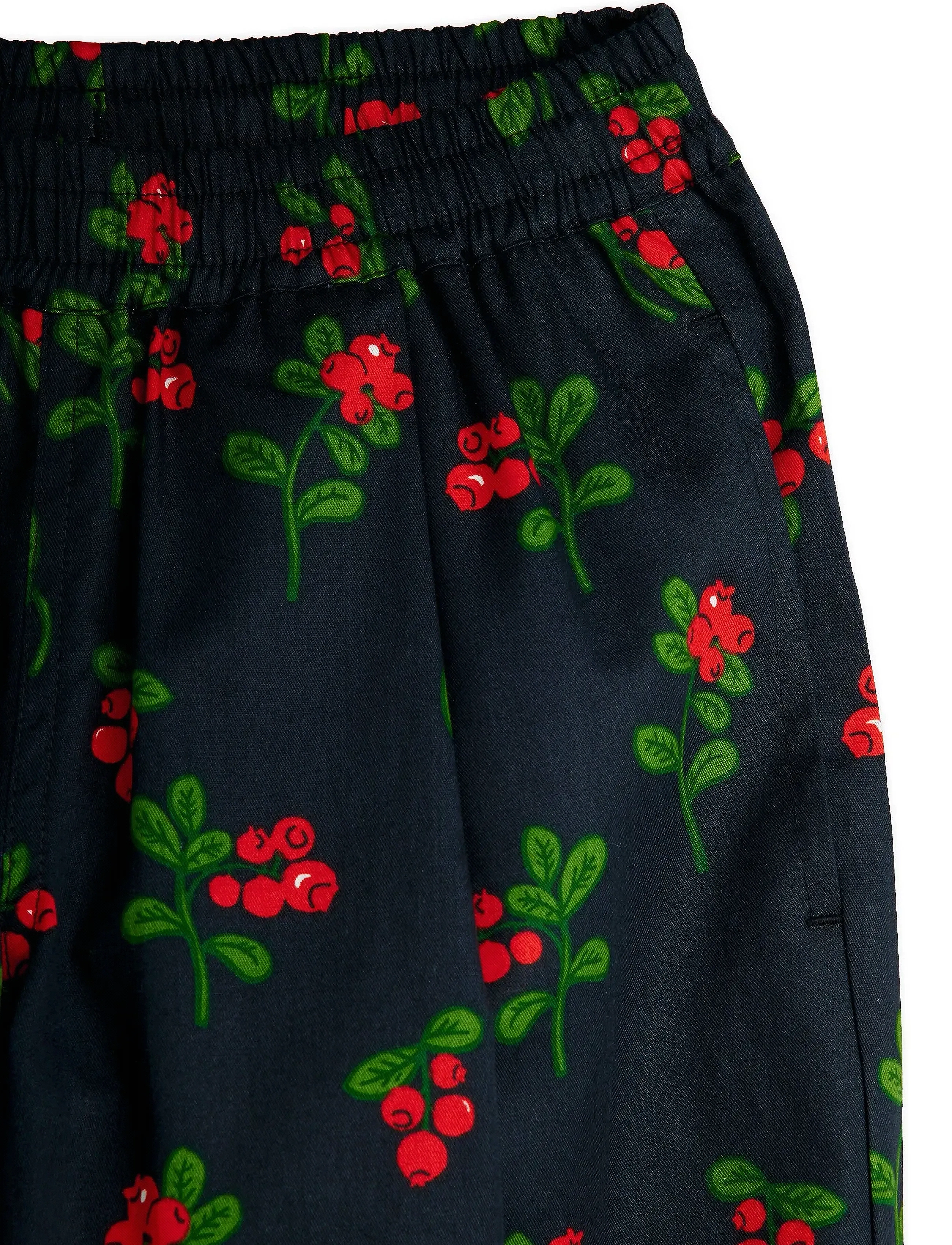 Mini Rodini - Lingonberries aop woven trousers - black - 2