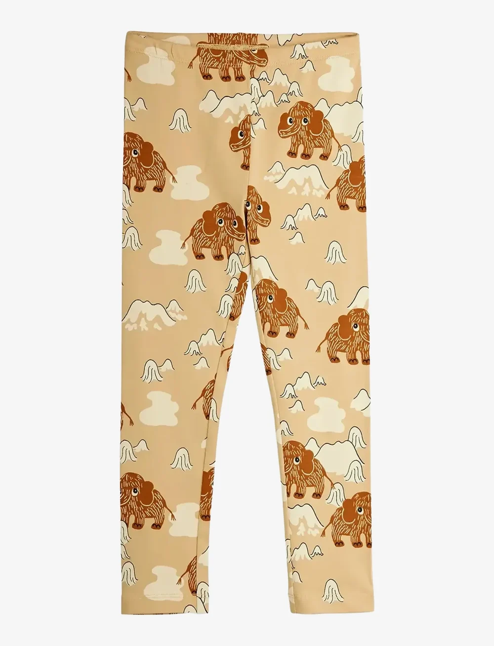 Mini Rodini - Mammoth aop leggings - leggings - beige - 0