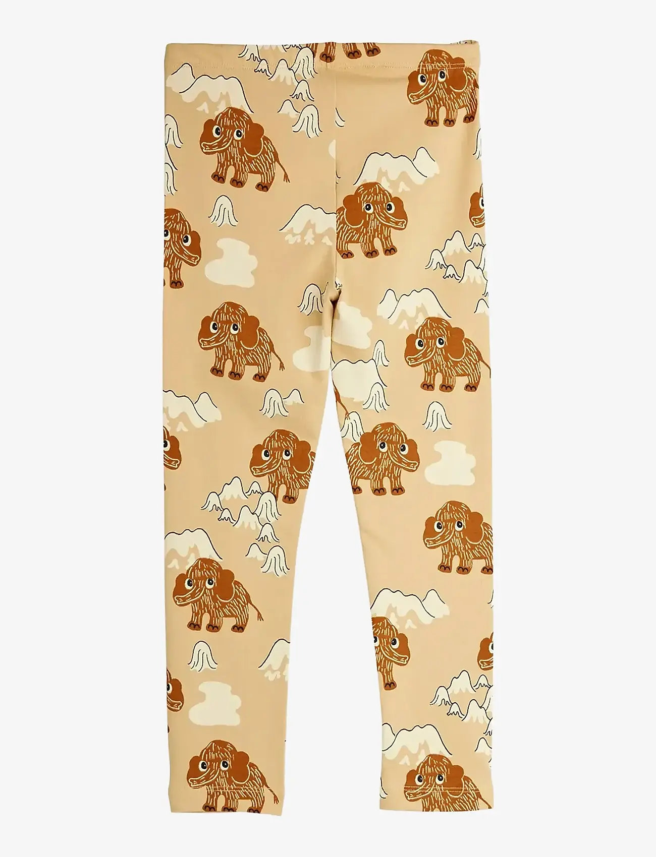 Mini Rodini - Mammoth aop leggings - leggings - beige - 1