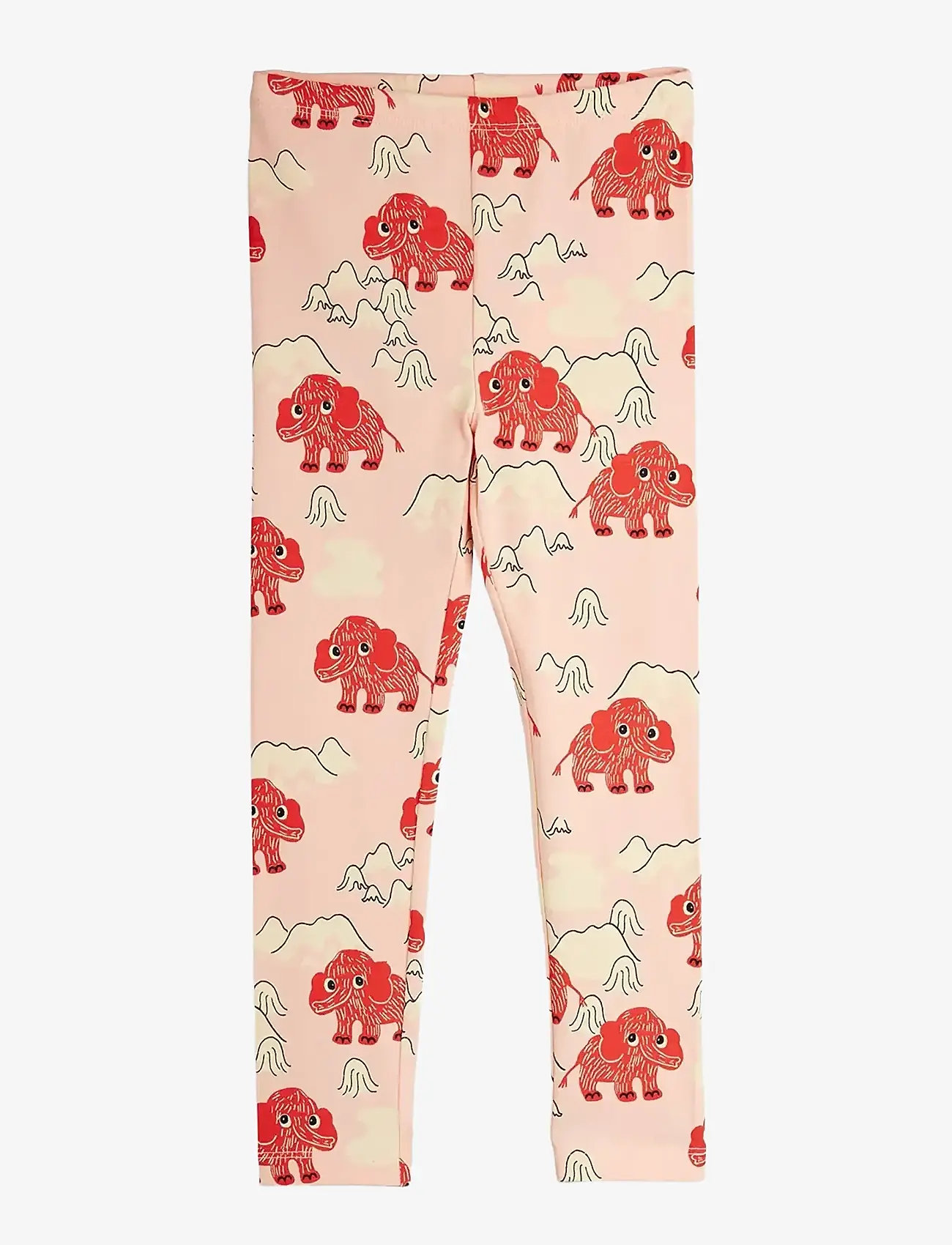 Mini Rodini - Mammoth aop leggings - leggings - pink - 0