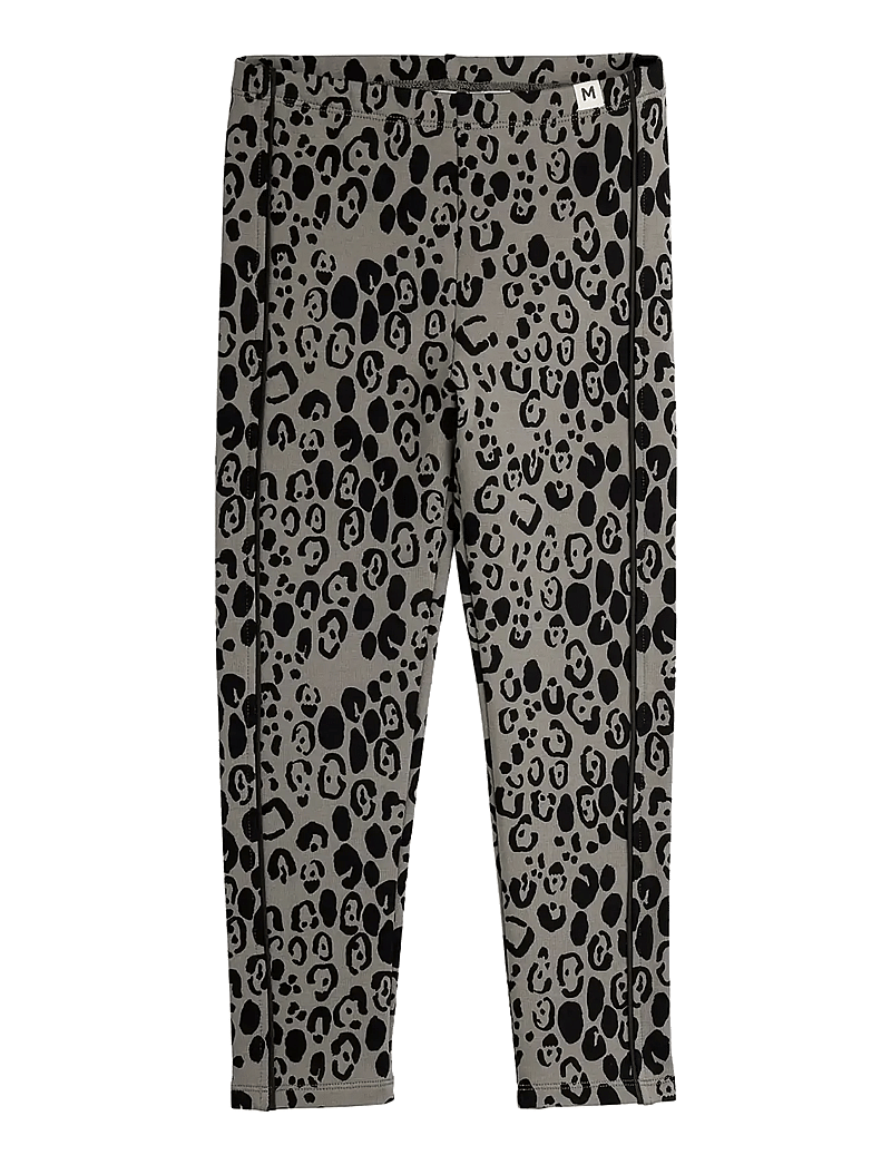 Mini Rodini - Leopard aop brushed jersey leggings - leggings - grey - 0