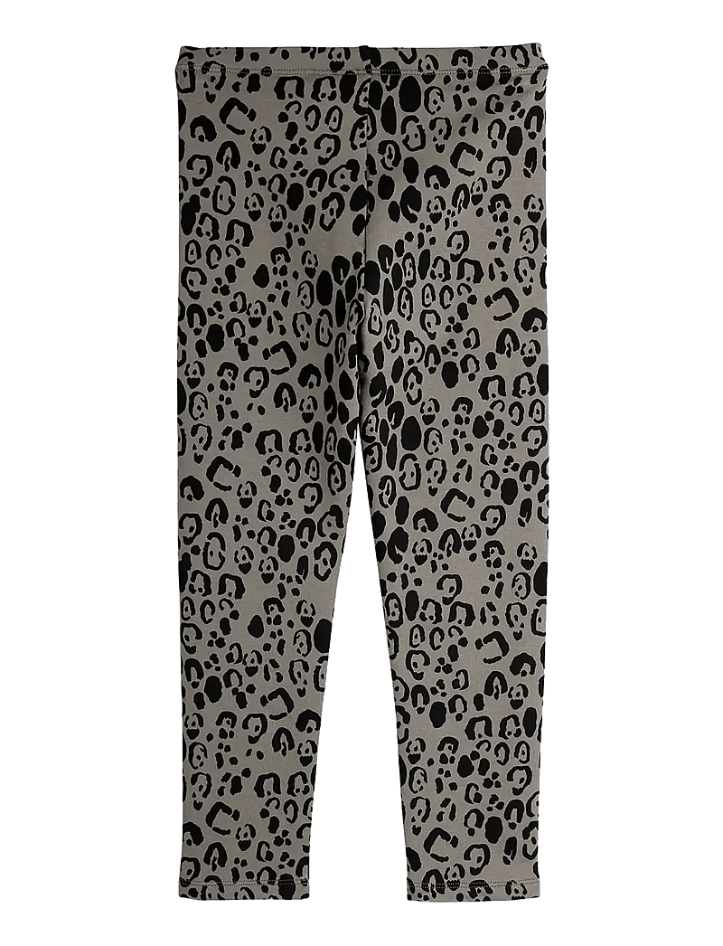 Mini Rodini - Leopard aop brushed jersey leggings - leggings - grey - 1