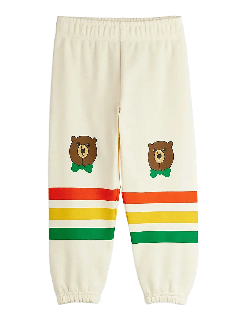 Mini Rodini - Bear stripe sweatpants - mjukisbyxor - offwhite - 0