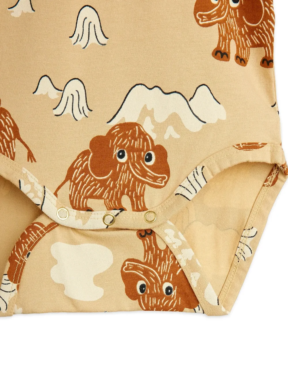 Mini Rodini - Mammoth aop baby set - sæt med body - beige - 2