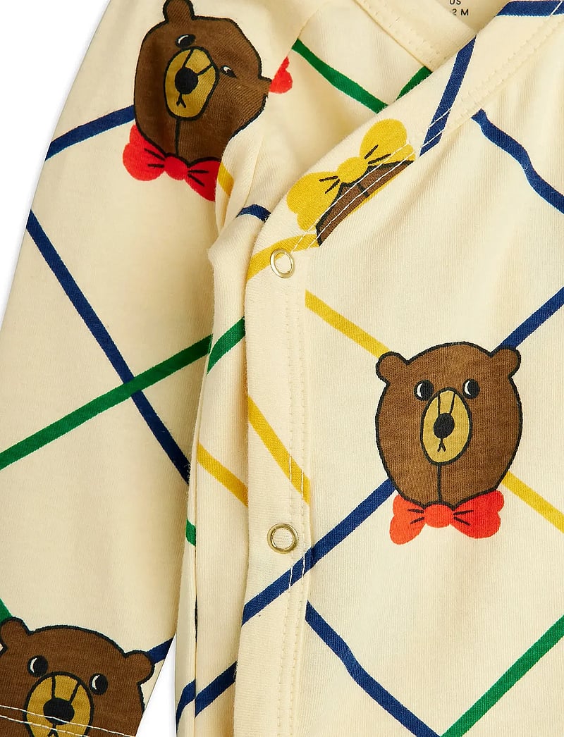 Mini Rodini - Bear check aop nb baby set - sets with body - offwhite - 2