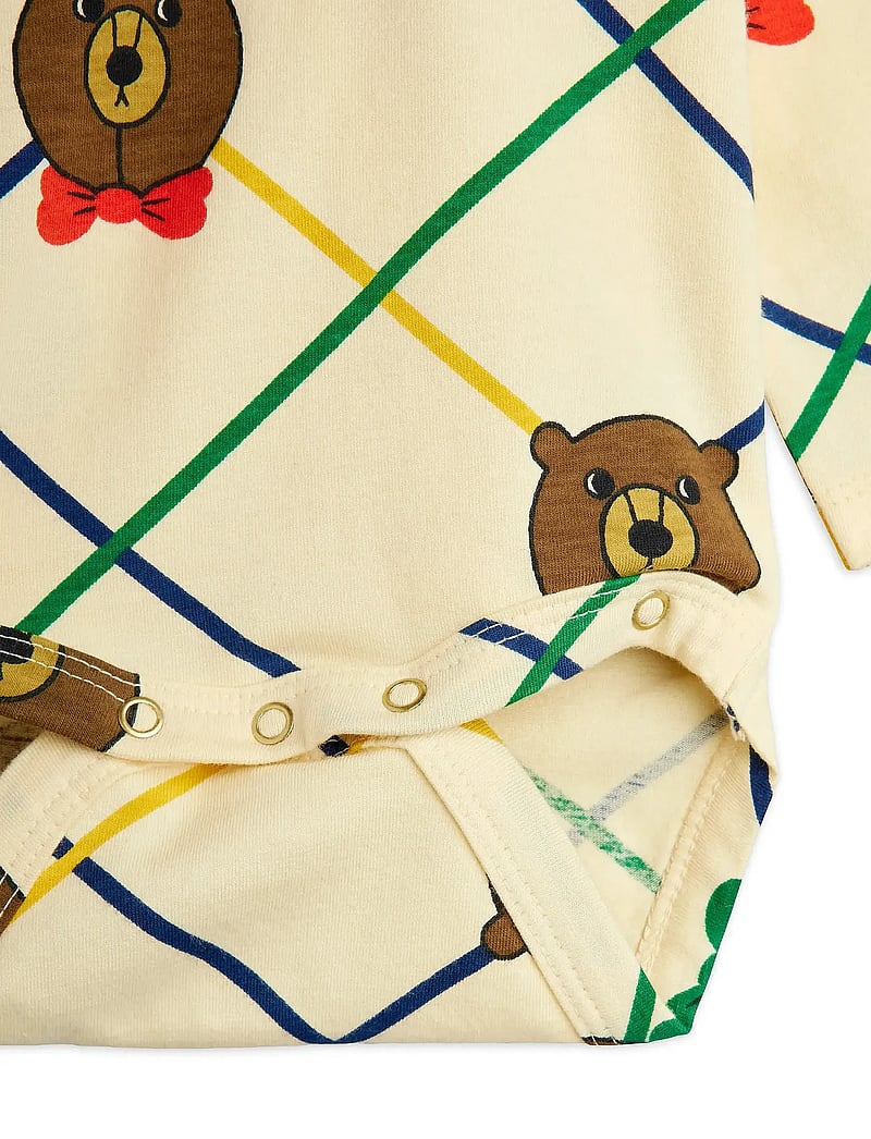 Mini Rodini - Bear check aop nb baby set - sets with body - offwhite - 3