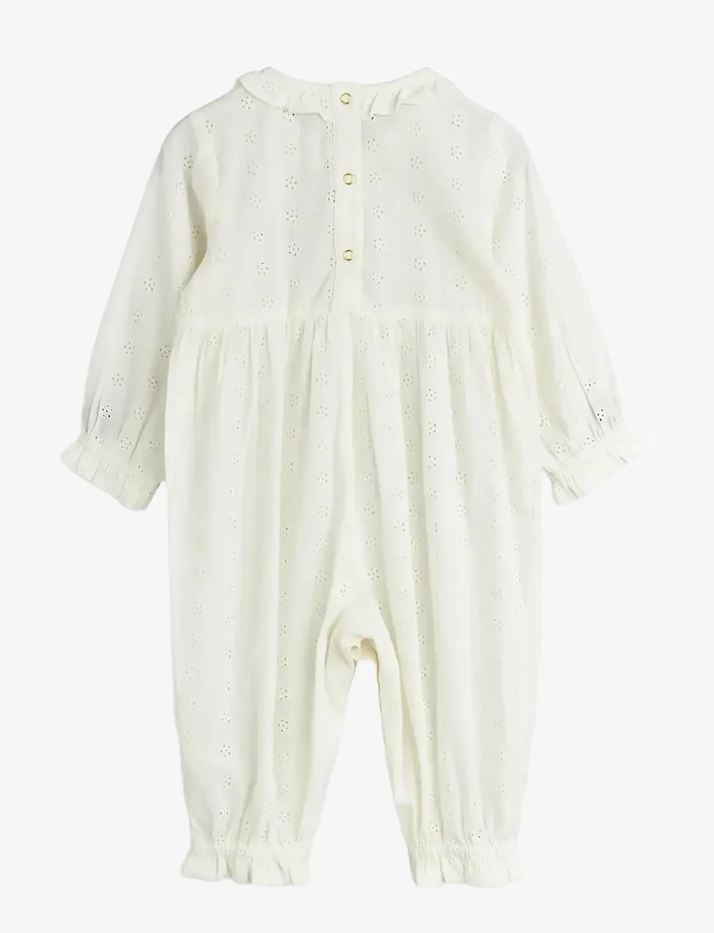 Mini Rodini - Strawberry emb schiffli jumpsuit - jumpsuits - white - 1