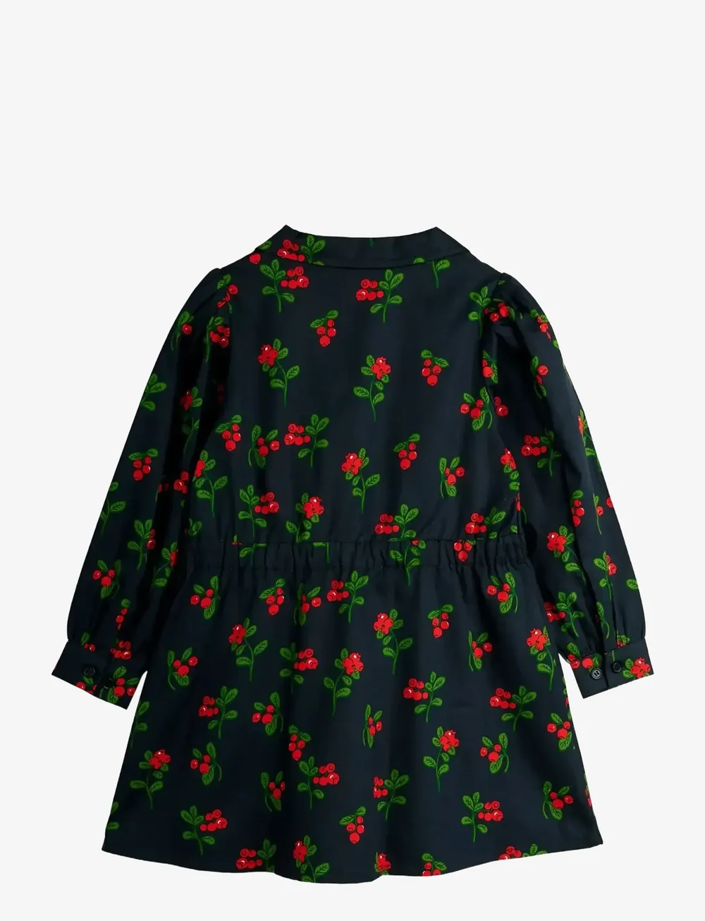 Mini Rodini - Lingonberries aop woven ls dress - langärmelige freizeitkleider - black - 1