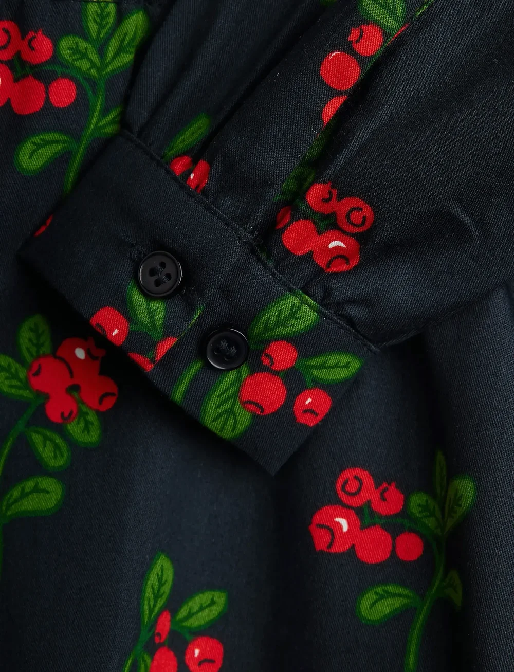 Mini Rodini - Lingonberries aop woven ls dress - langärmelige freizeitkleider - black - 2