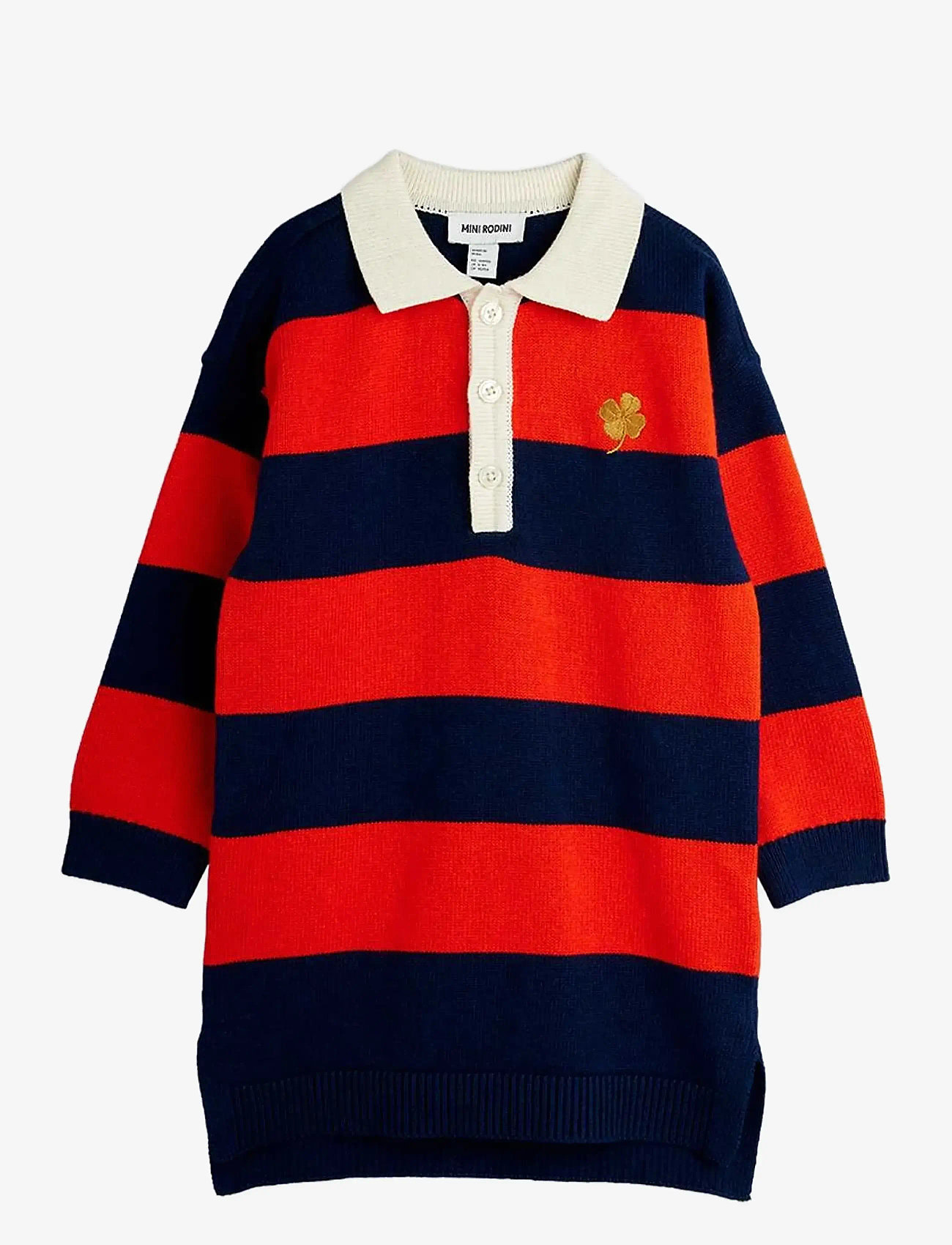 Mini Rodini - Knitted rugby dress - langärmelige freizeitkleider - red - 0