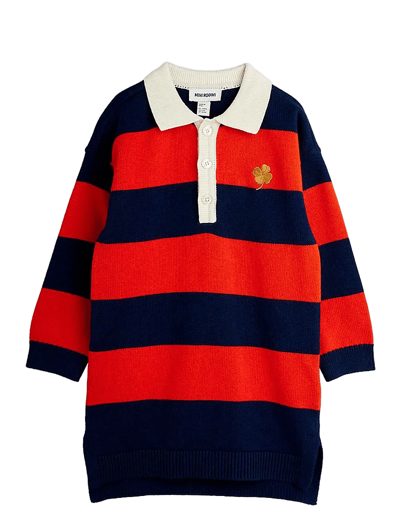 Mini Rodini - Knitted rugby dress - langärmelige freizeitkleider - red - 0