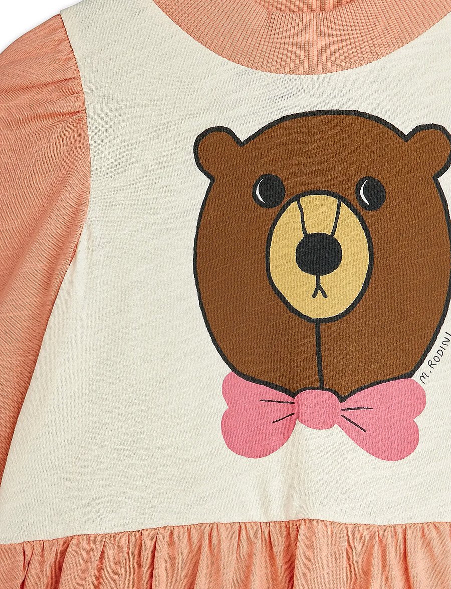 Mini Rodini - Bear sp ls dress - sukienki codzienne z długim rękawem - pink - 2