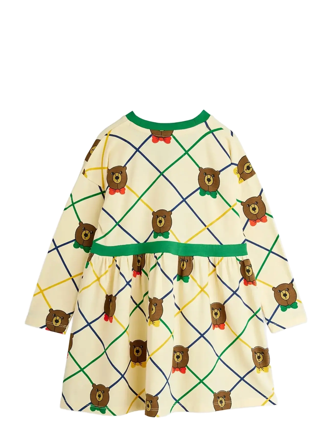 Mini Rodini - Bear check aop ls dress - offwhite - 1