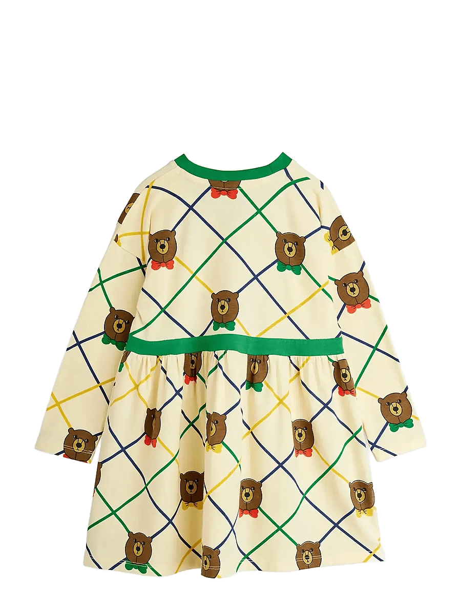 Mini Rodini - Bear check aop ls dress - offwhite - 1