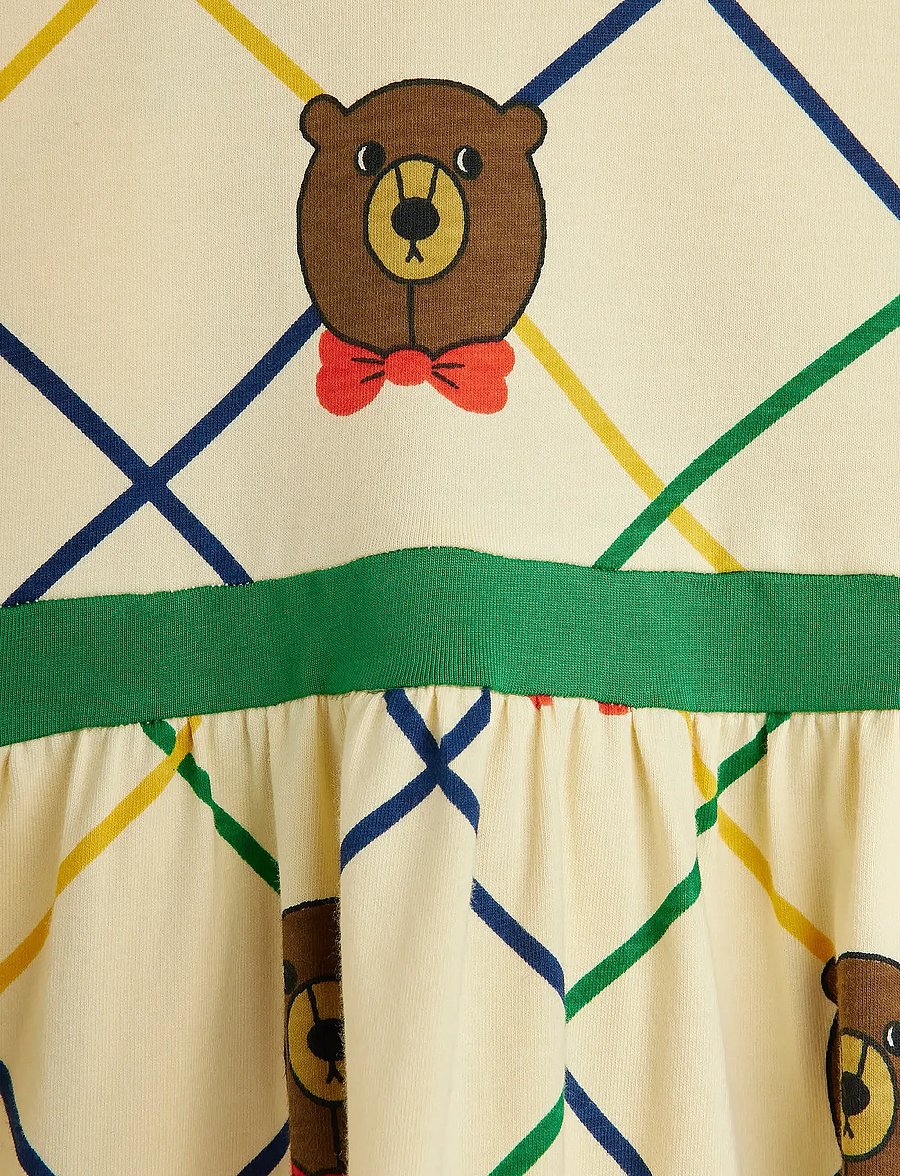 Mini Rodini - Bear check aop ls dress - offwhite - 2