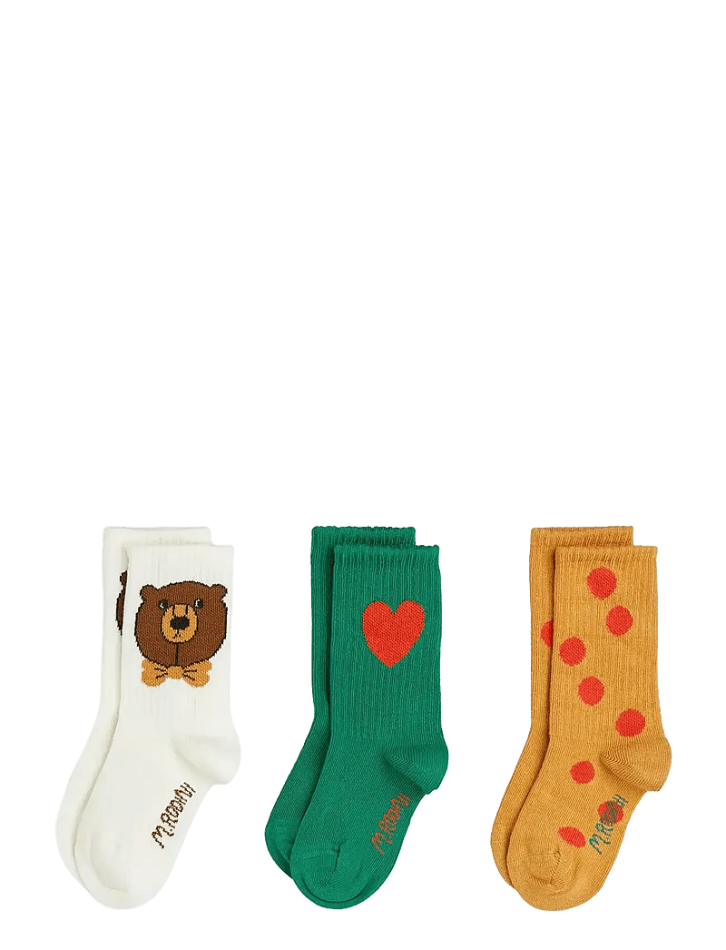 Mini Rodini - Bear 3-pack socks - strømper - multi - 0