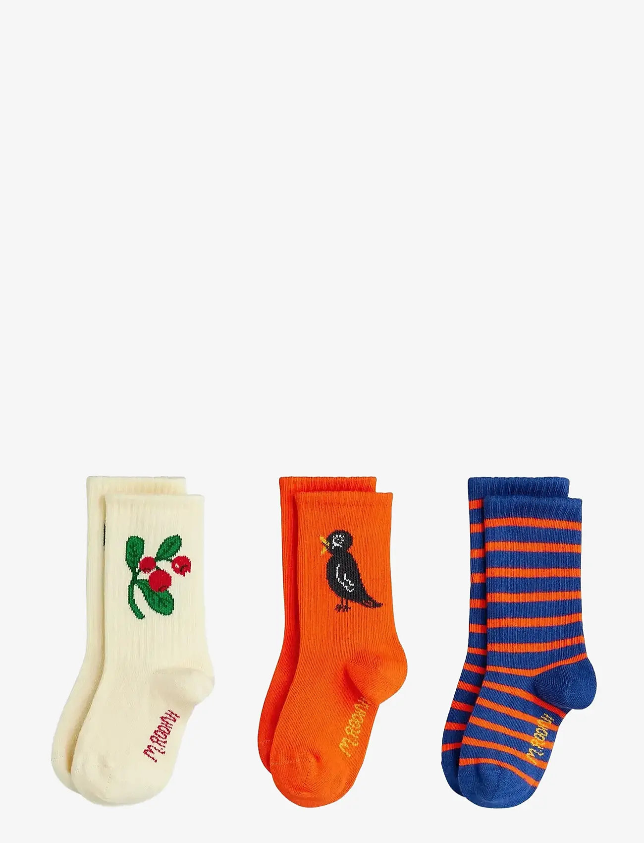Mini Rodini - Lingonberries 3-pack socks - multi - 0