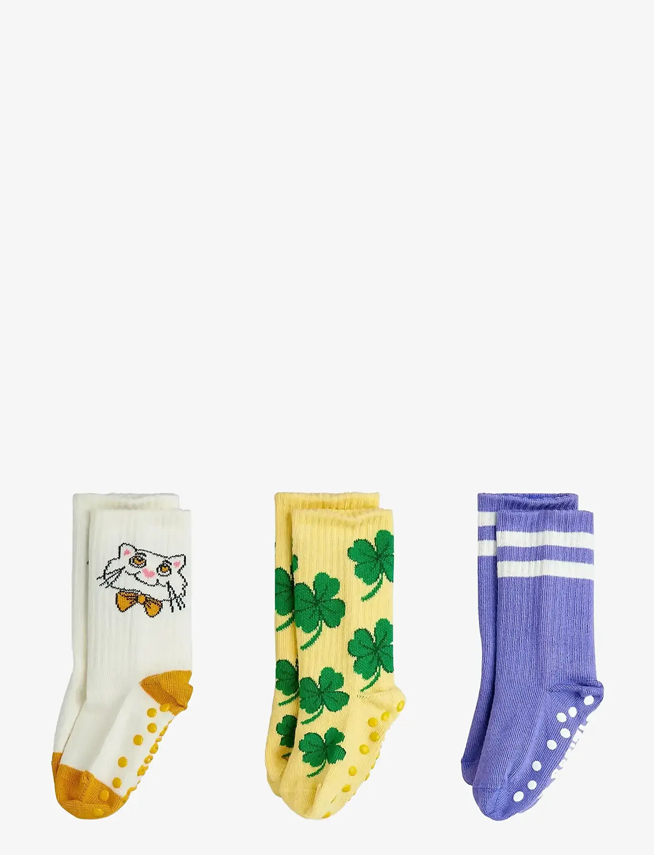 Mini Rodini - Cat 3-pack anti-slip socks - anti-rutsch socken - multi - 0