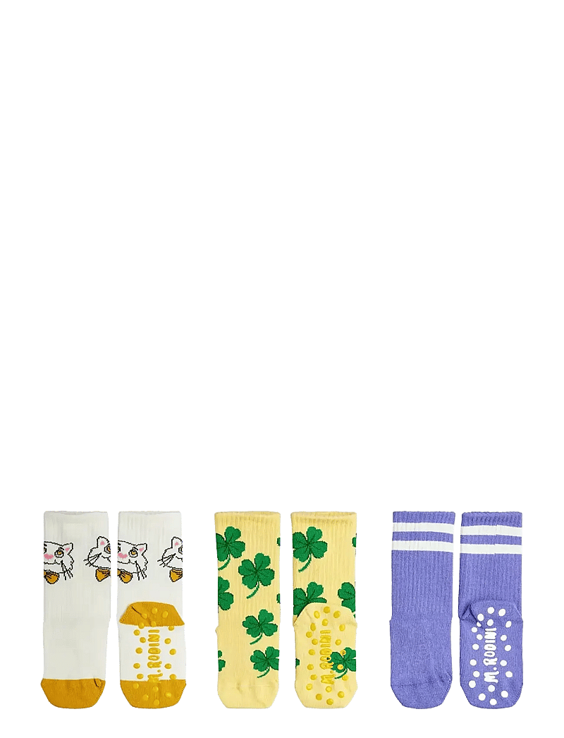 Mini Rodini - Cat 3-pack anti-slip socks - anti-rutsch socken - multi - 1