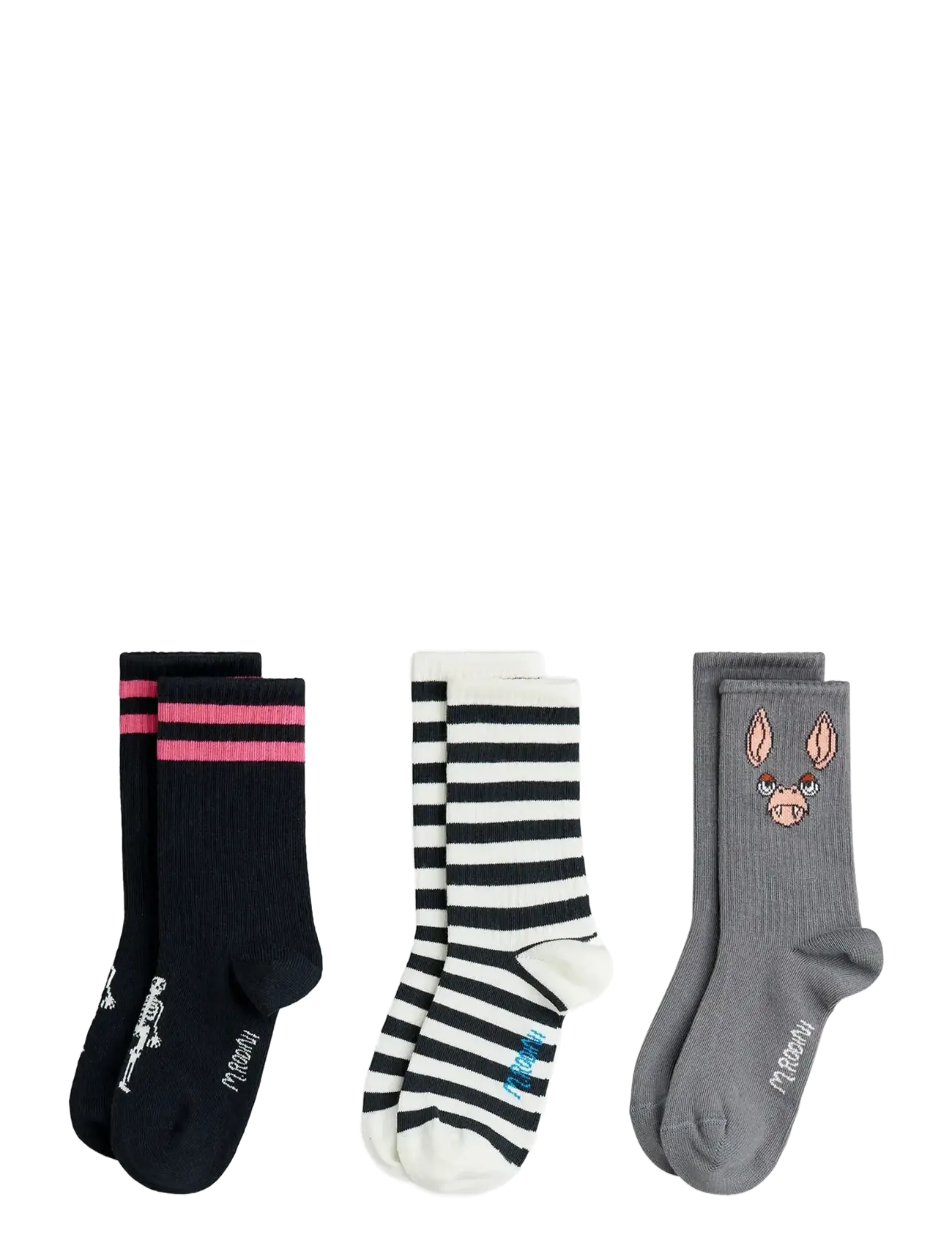 Mini Rodini Bat 3-pack socks - Strumpor & Tights - MULTI / black