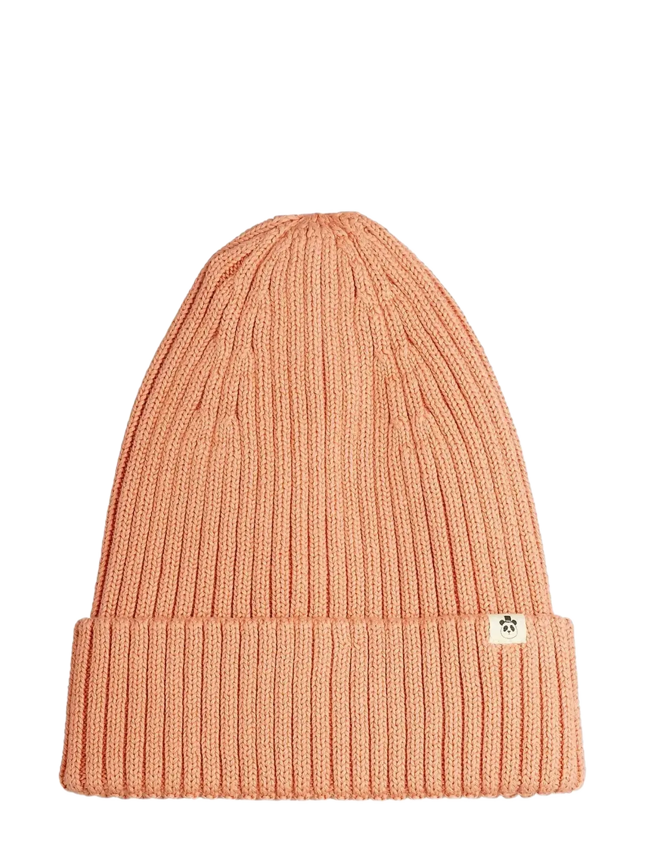 Mini Rodini Knitted Rib Fold Up Hat, 48/50, Hats, Rosa - Beanie, Kinder