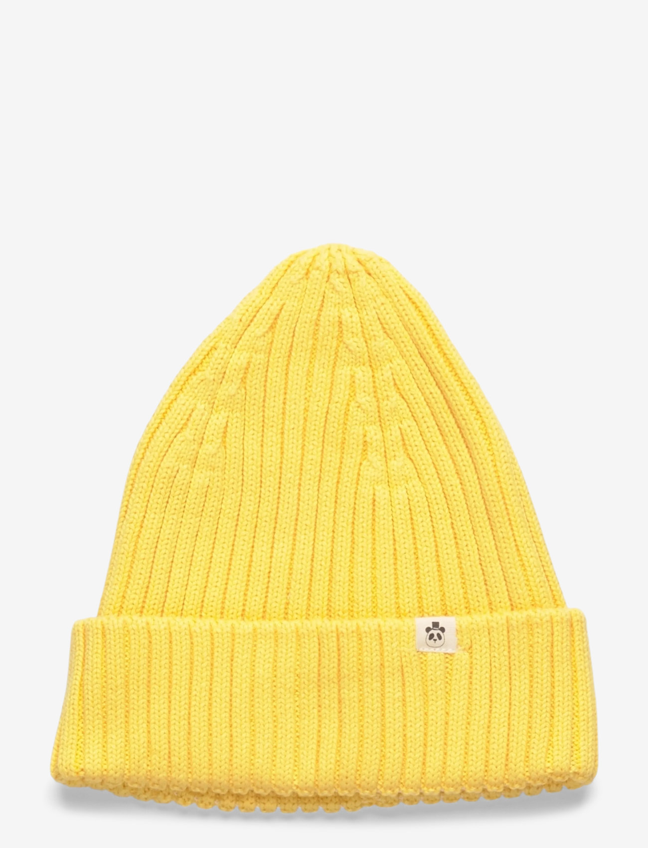 Mini Rodini - Knitted rib fold up hat - beanies - yellow - 0
