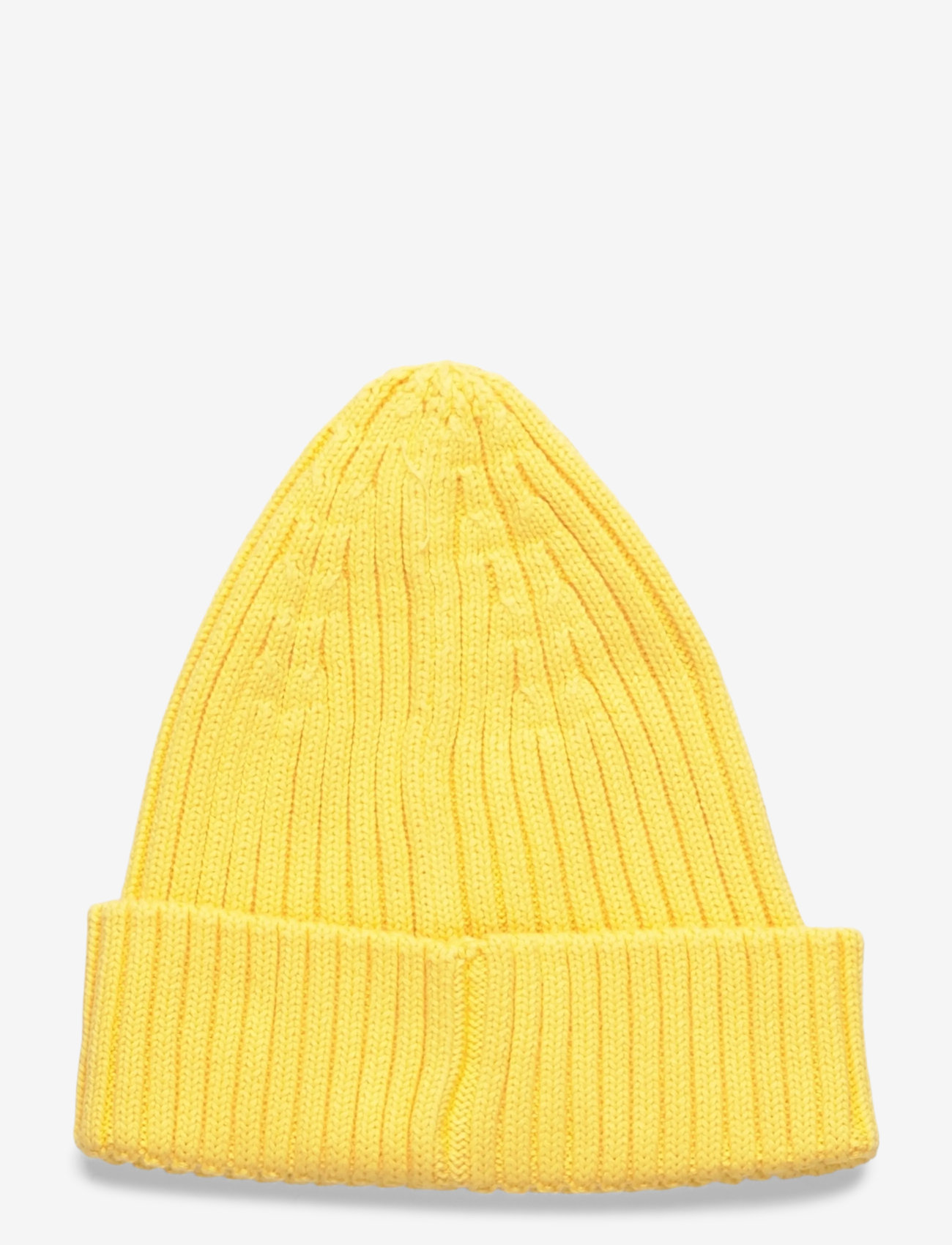 Mini Rodini - Knitted rib fold up hat - beanies - yellow - 1