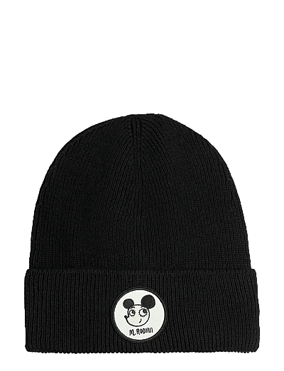 Mini Rodini Ritzratz patch wool blend beanie - Mützen & Handschuhe - BLACK / black