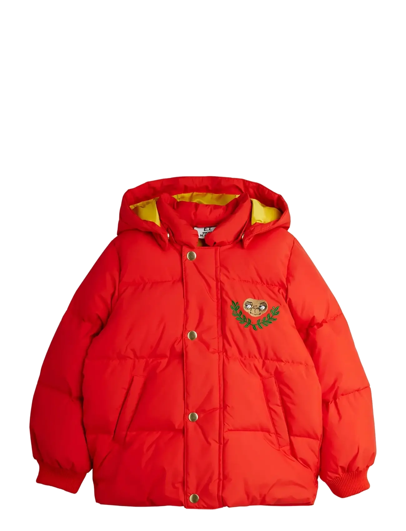 Mini Rodini E.t Emb Hooded Puffer, 104/110, Jackets & Coats, Rot - Puffer Padded, Kinder