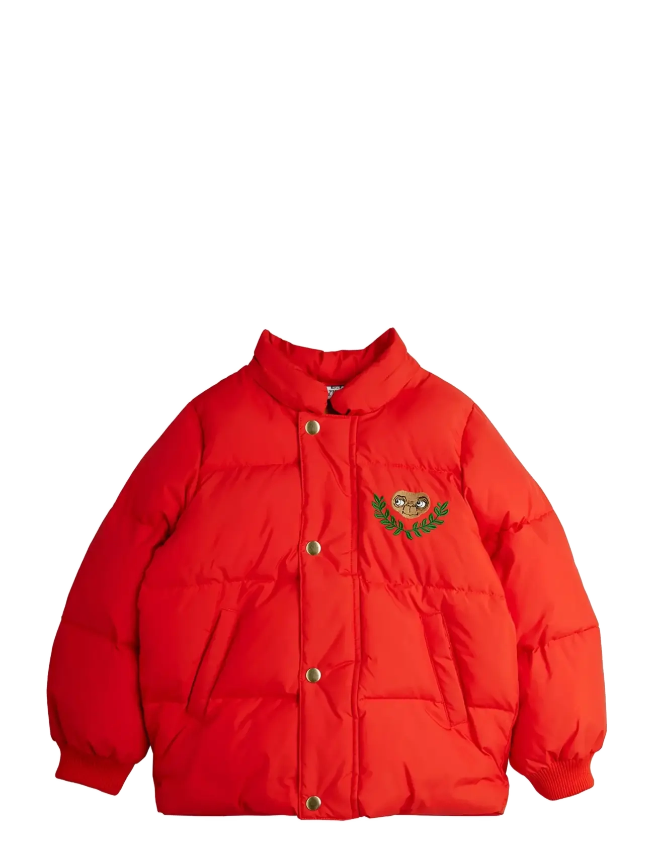 Mini Rodini - E.T emb hooded puffer - vinterjakker - red - 2