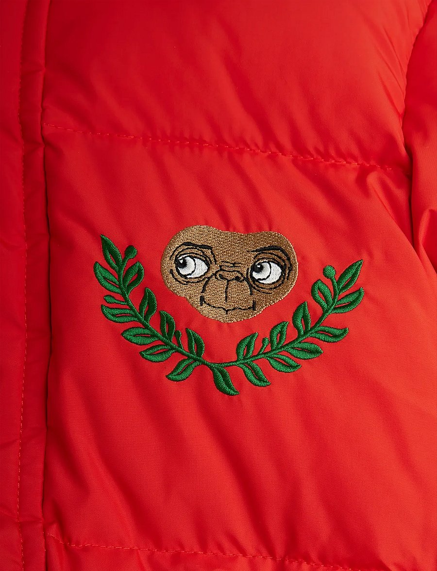 Mini Rodini - E.T emb hooded puffer - winterjacke - red - 3