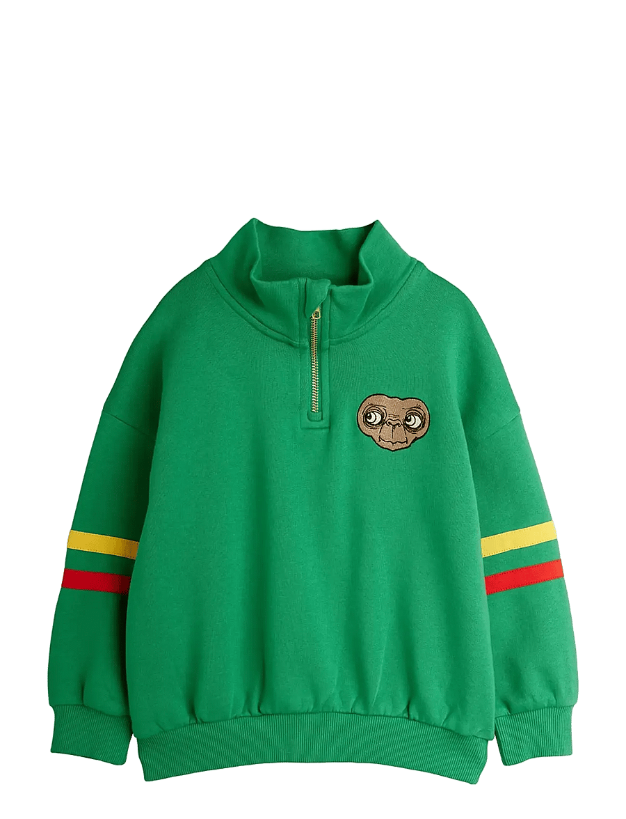 Mini Rodini - E.T emb halfzip sweatshirt - sweatshirts - green - 0