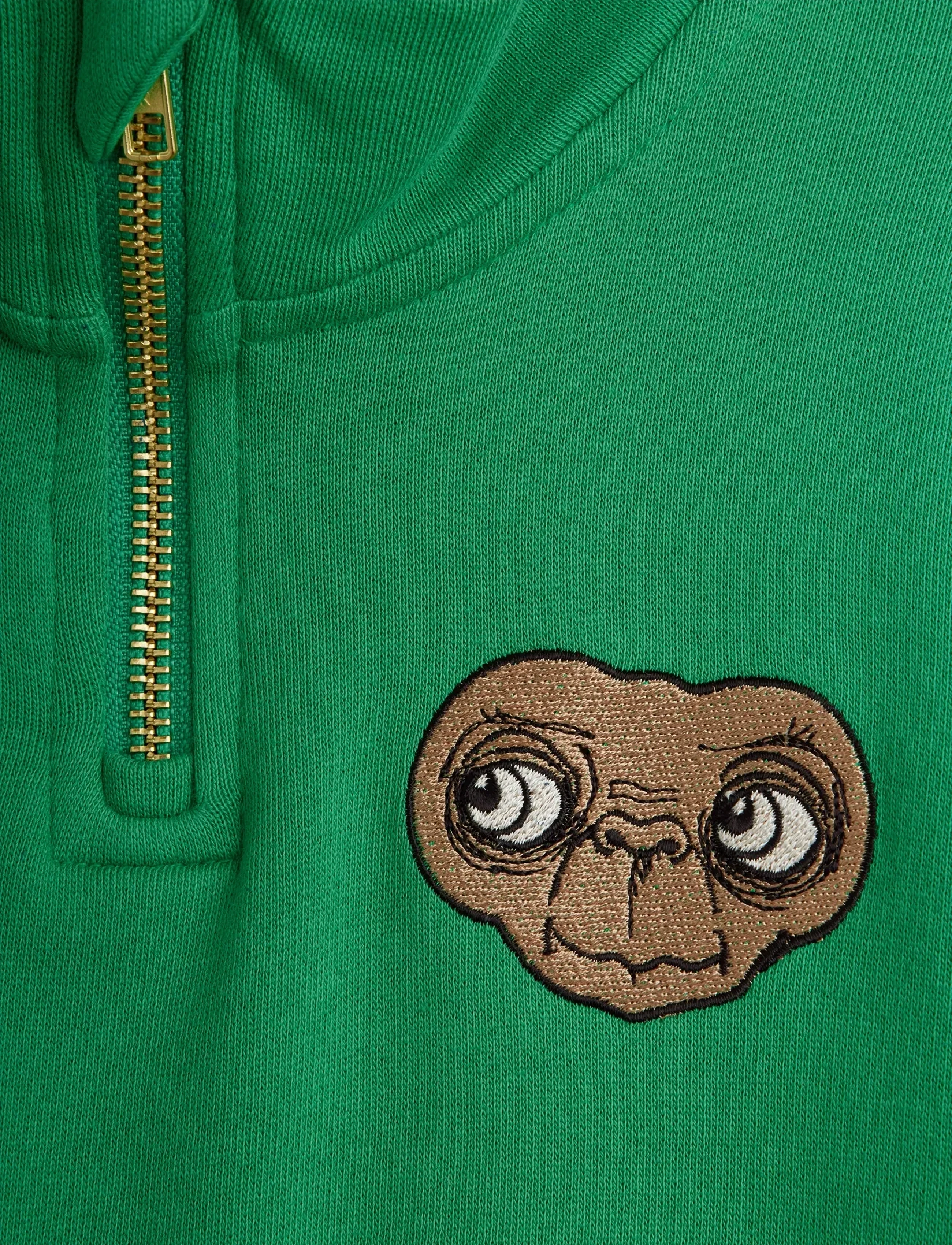Mini Rodini - E.T emb halfzip sweatshirt - sweatshirts - green - 2
