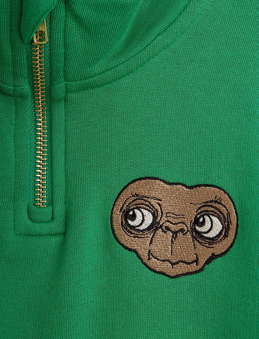Mini Rodini - E.T emb halfzip sweatshirt - sweatshirts - green - 2