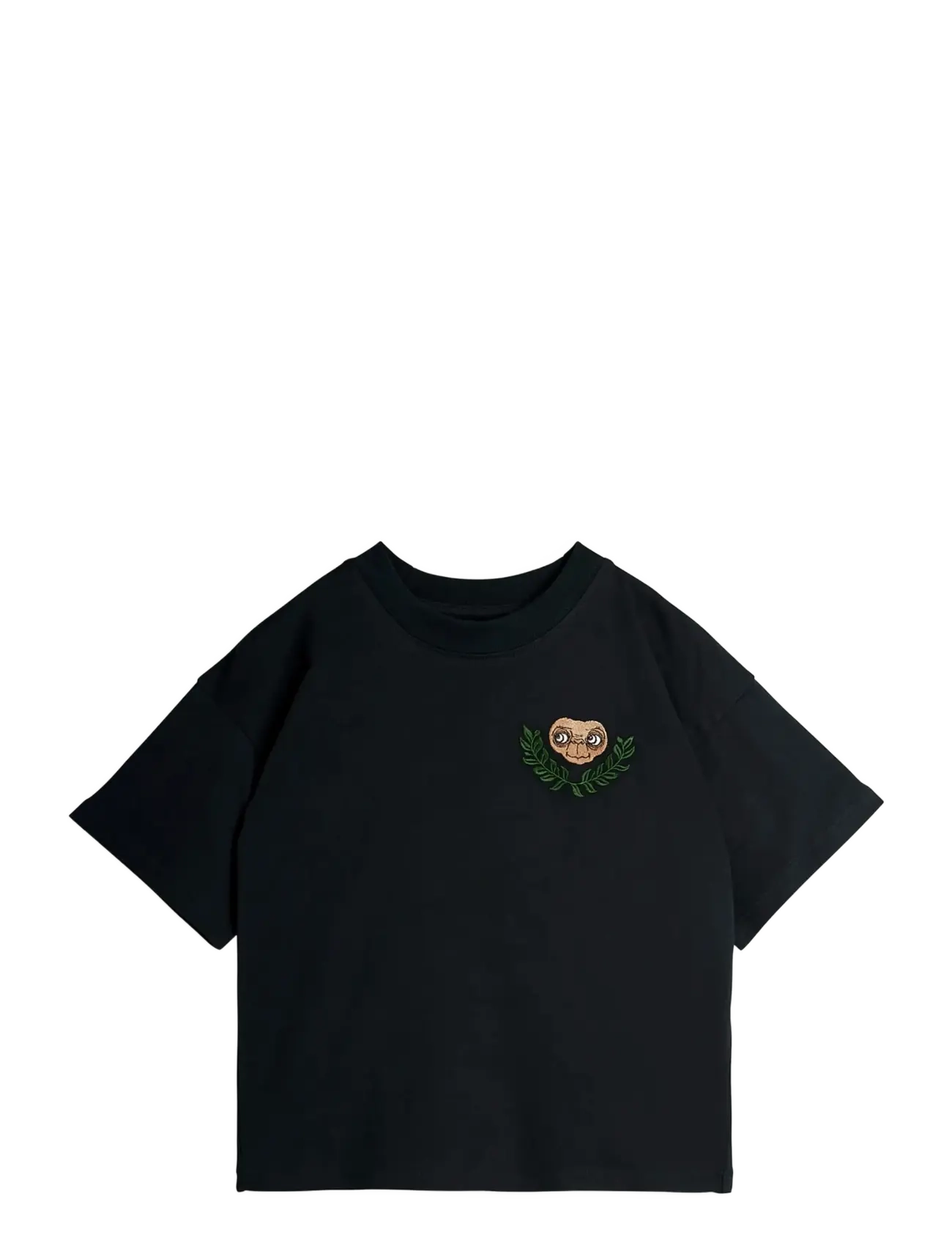 Mini Rodini E.t Emb Ss Tee, 92/98, T-shirts, Schwarz - Short-sleeved, Kinder