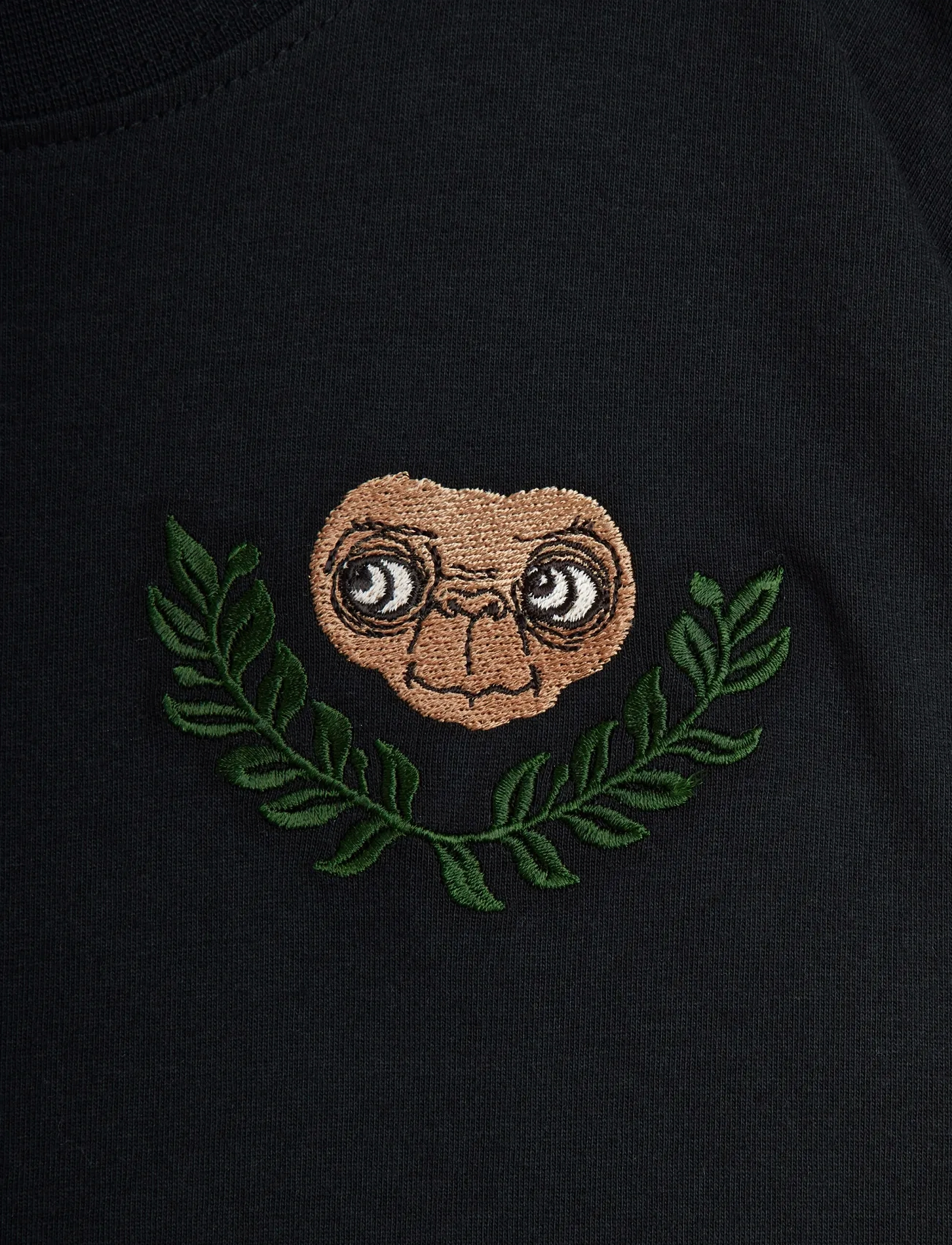 Mini Rodini - E.T emb ss tee - lühikeste varrukatega t-särgid - black - 2