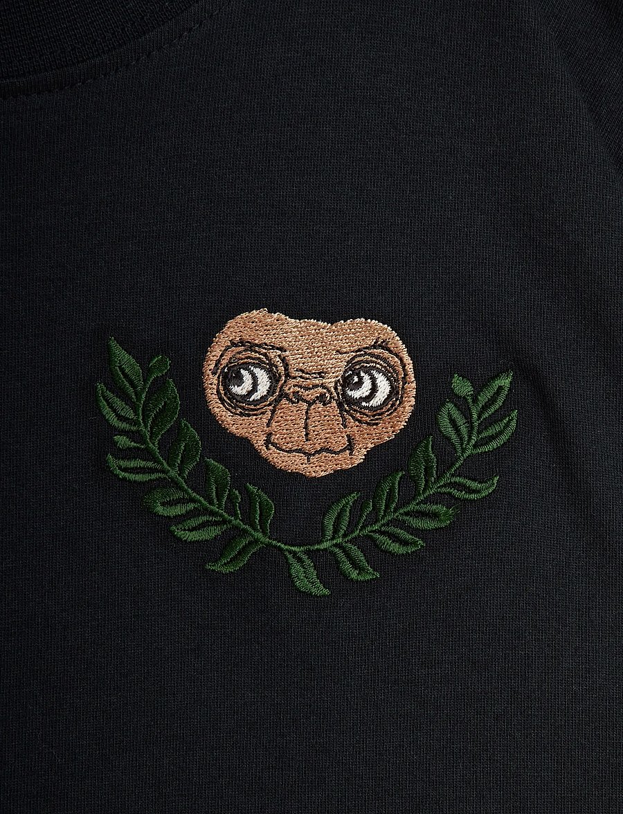 Mini Rodini - E.T emb ss tee - kurzärmelige - black - 2