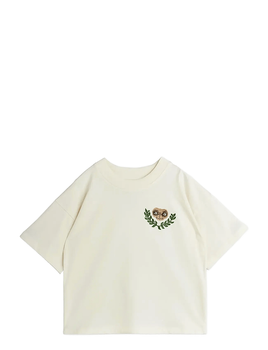 Mini Rodini - E.T emb ss tee - lühikeste varrukatega t-särgid - off-white - 0