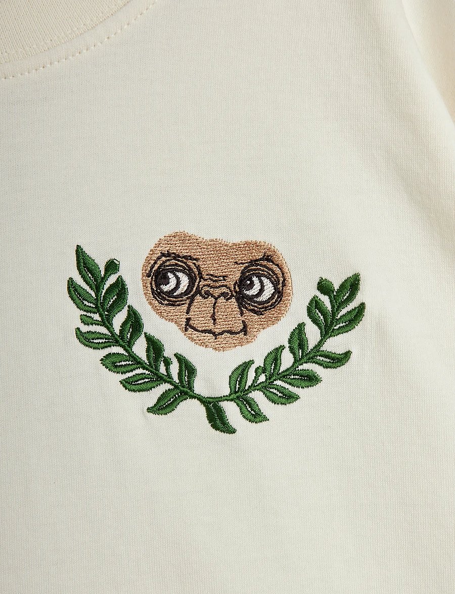 Mini Rodini - E.T emb ss tee - lühikeste varrukatega t-särgid - off-white - 2