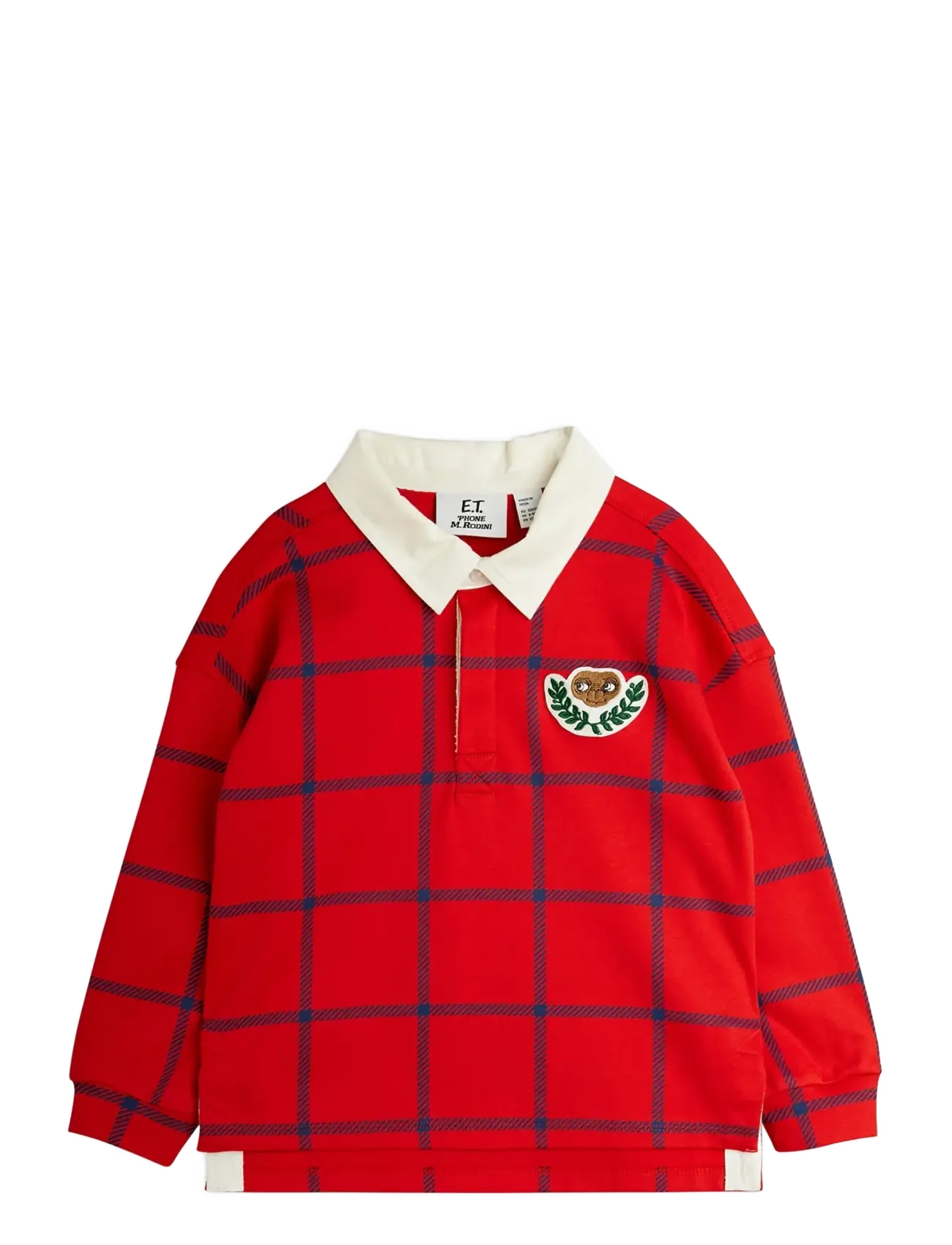 Mini Rodini E.t Patch Rugby Shirt, 80/86, Red, Polo Skjorter > Langærmede Polo Shirts, Børn