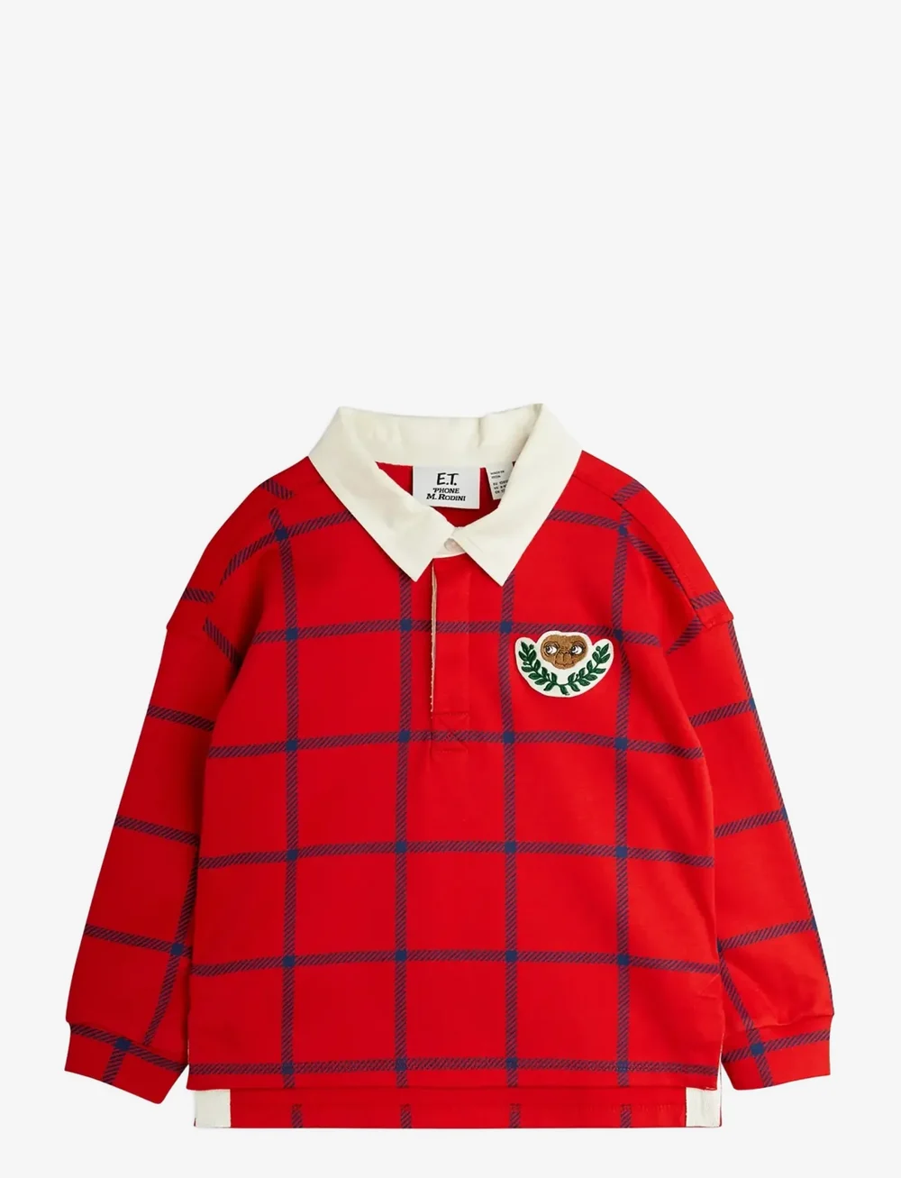 Mini Rodini - E.T patch rugby shirt - långärmade pikéer - red - 0