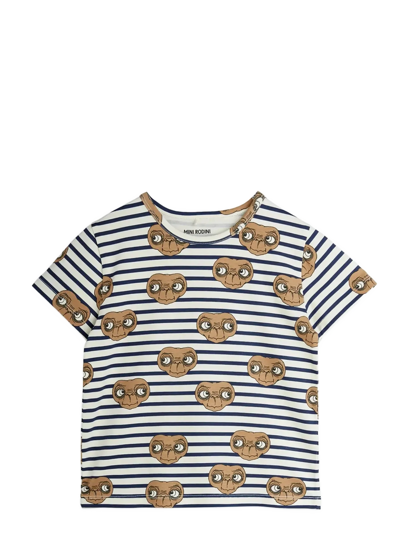 Mini Rodini E.t Stripe Aop Ss Tee, 92/98, T-shirts, Mehrfarbig/gemustert - Short-sleeved, Kinder
