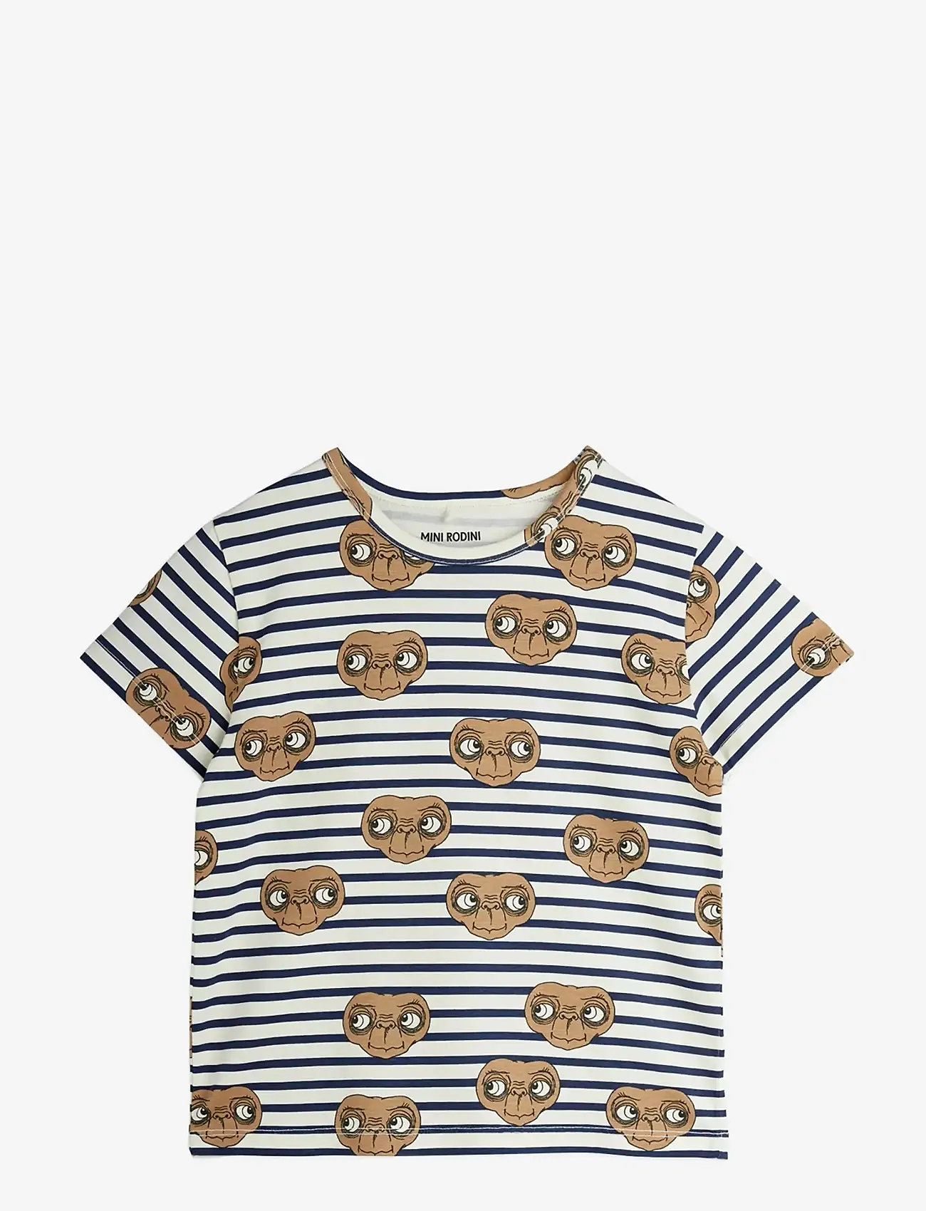 Mini Rodini - E.T stripe aop ss tee - kortärmade t-shirts - multi - 0