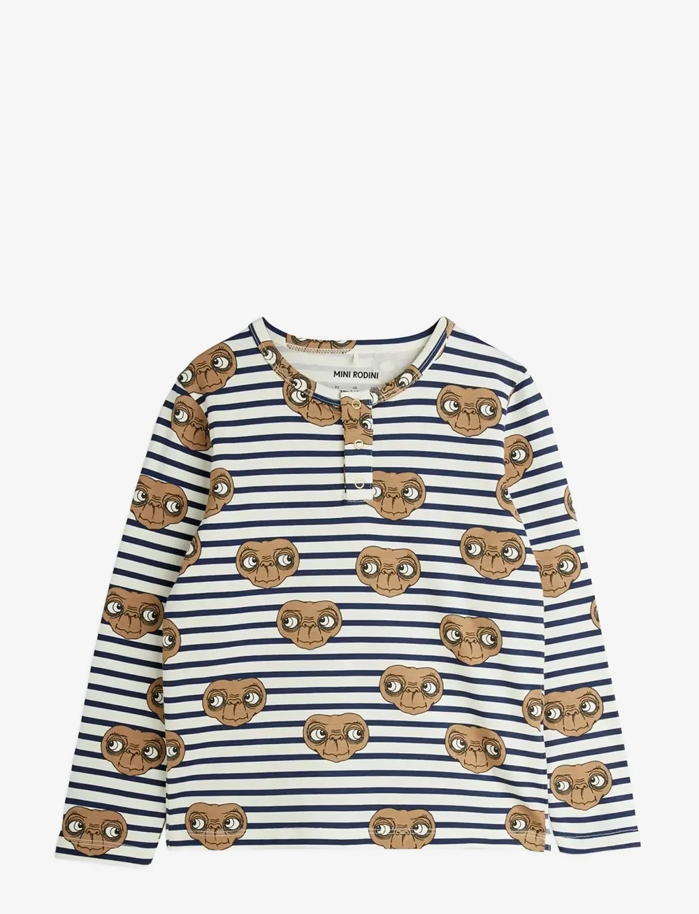 Mini Rodini - E.T stripe aop grandpa - långärmade t-shirts - multi - 0