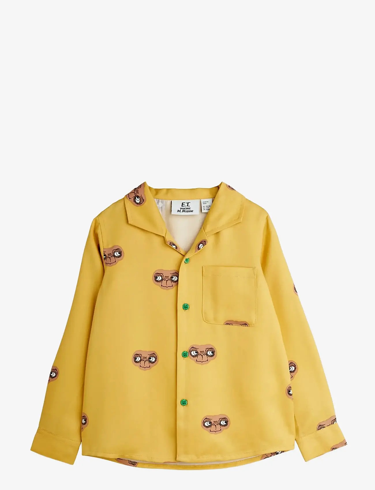 Mini Rodini - E.T aop woven ls shirt - langärmlige hemden - yellow - 0